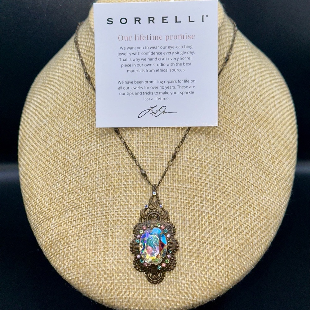 Sorrelli Gold Necklace with Iridescent Pendant
